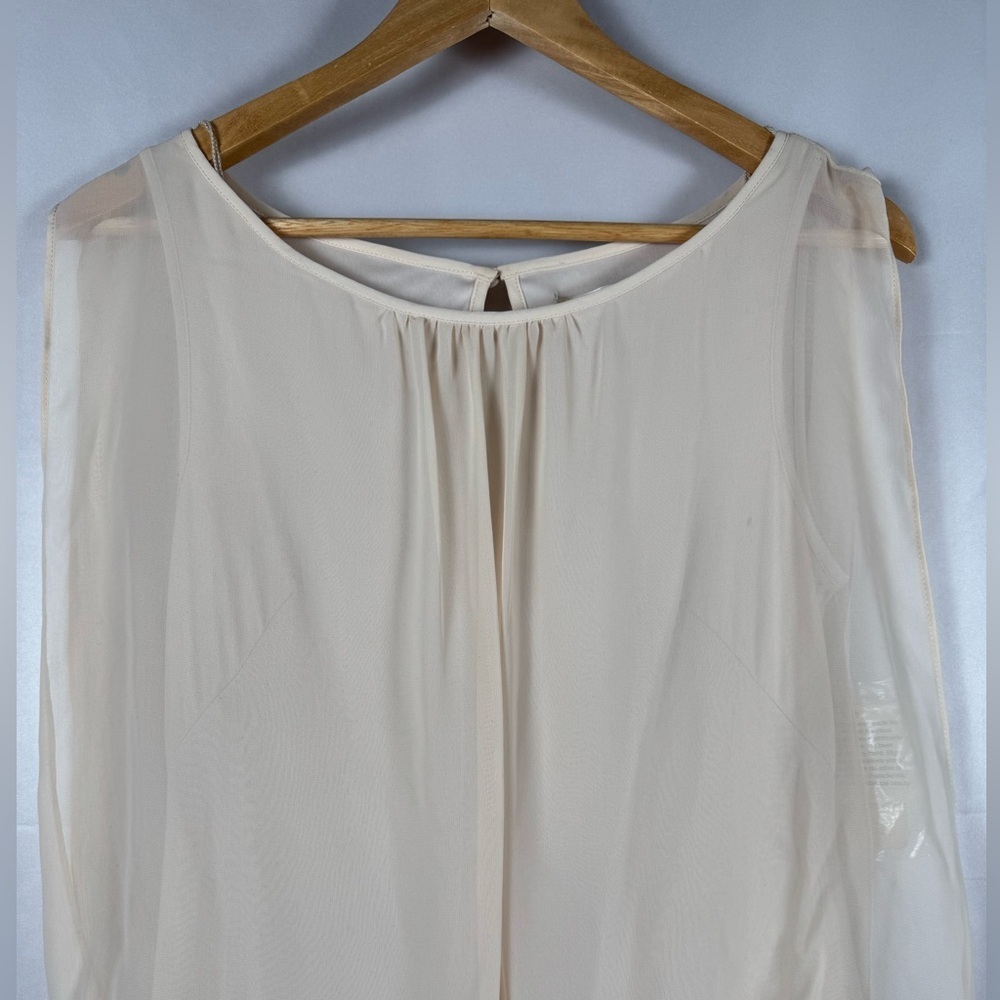 Aiden Mattox Cocktail Dress NWT Champagne Chiffon Top Sequin Skirt 4 Party Event - Picture 3 of 16